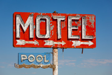 vintage, neon motel sign