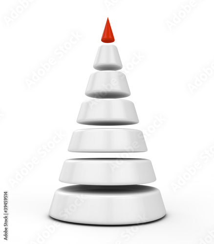 Individuality pyramid 3d render illustration