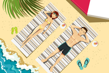 Poster - Couple on the beach