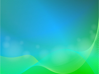 Green blue abstract light background with wave