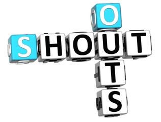 Leinwandbilder - 3D Shout Out Crossword cube words