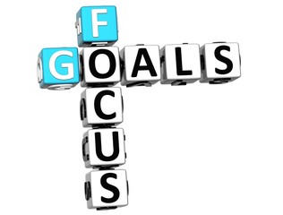 Poster - 3D Focus Goals Crossword cube words