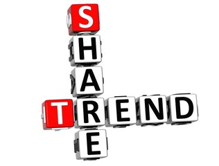 Aufkleber - 3D Share Brand Trend Crossword cube words