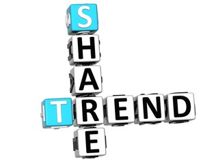 Aufkleber - 3D Share Brand Trend Crossword cube words