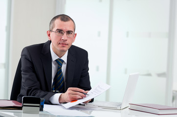 Wall Mural - Lawyer on his workplace