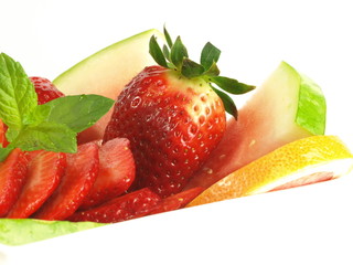 Wall Mural - Refreshing fruits on isolated background