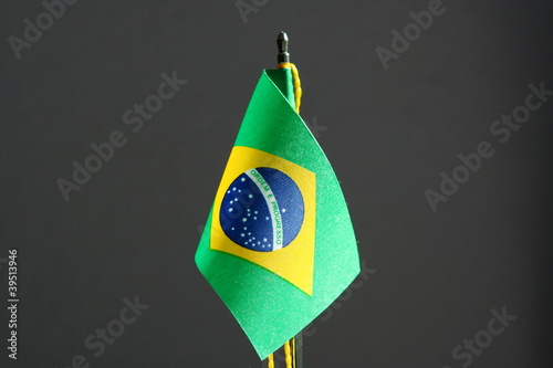 Bandera De Brasil Sobre Fondo Negro Stock Photo Adobe Stock