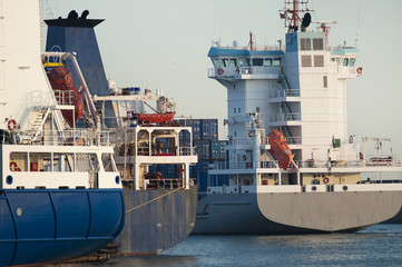 maritime activity at the Port of Genoa,Italy