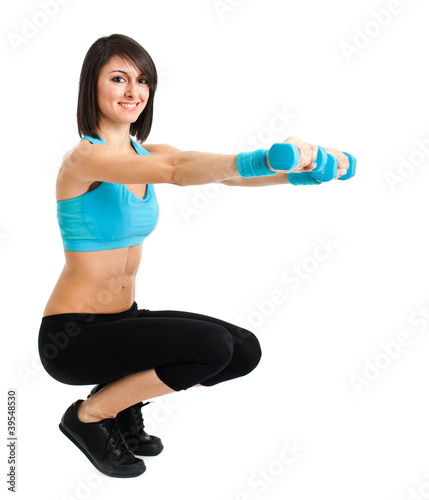 Plakat Kobieta robi ćwiczenia fitness