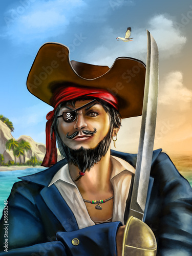 Naklejka - mata magnetyczna na lodówkę Pirate adventure