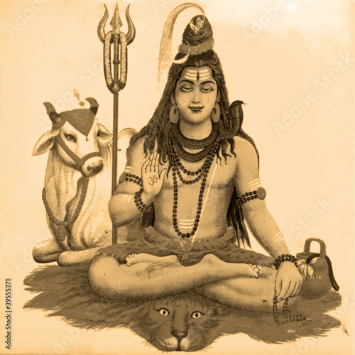 Fototapeta na wymiar ancient image of Shiva