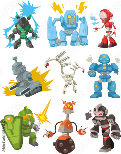 Fototapeta na wymiar cartoon robots