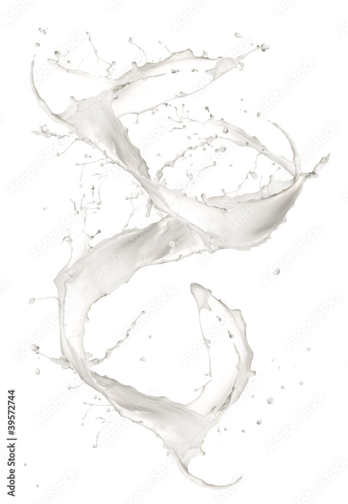 Milk splash isolated on white background Stock Photo | Adobe Stock