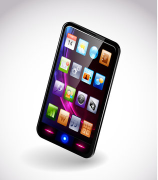 Detailed vector illustration of a modern smartphone