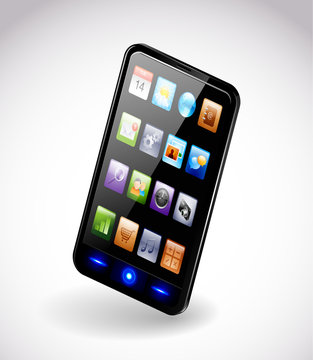Detailed vector illustration of a modern smartphone