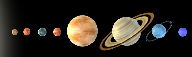 Canvas Print - 3d render of solar system (planets)