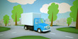cartoon delivery truck