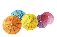 Multicolored Cocktail Umbrellas, Spring And Summer Symbol,isolat
