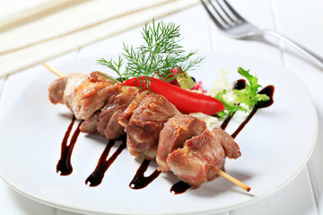 Canvas Print - Pork skewer