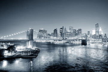 Fototapete - New York City Manhattan downtown black and white