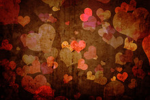 Grunge Texture With Hearts