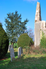 Wall Mural - ruined church with gravestones