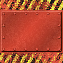 A Red Rusty Grunge Metal Background With Rivets