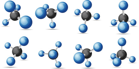 Wall Mural - CH4 methane  molecule