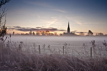 Salisbury Cathedral On A Winter Morning