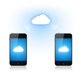 Aufkleber - Communication On Mobile Phone Via Cloud Computing