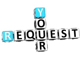 Poster - 3D Your Request Crossword text
