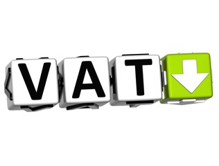 Poster - 3D Vat button block cube text