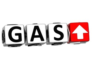 Poster - 3D Gas button block cube text