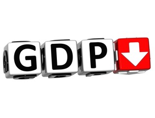 Poster - 3D Gdp button block cube text