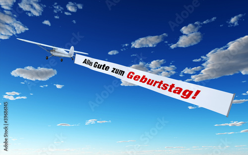 Flugzeug mit Banner Alles Gute zum Geburtstag! StockIllustration
