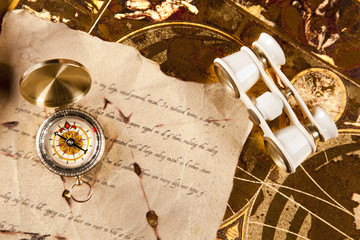 old message, vintage navigation optical instruments