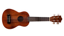 Hawaiian Ukulele Guitar With Four Strings Isolated On White