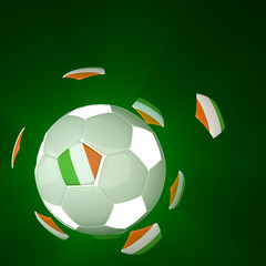 Ireland flag on 3d football