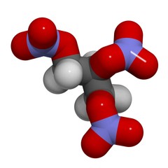 Wall Mural - nitroglycerine: molecular structure (3D)