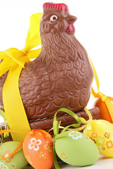 Wall Mural - isolated chocolate easter hen