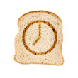 Toast pain grillé dessin réveil, fond blanc