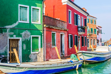 Colorful houses Burano. Italy