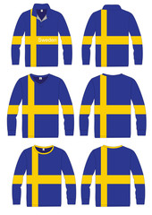 Canvas Print - Shirt Long-sleeved sport in Sweden Flag