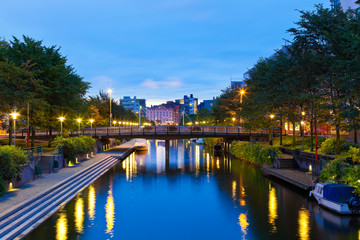 Canvas Print - Ruoholahti canal in Helsinki, Finland