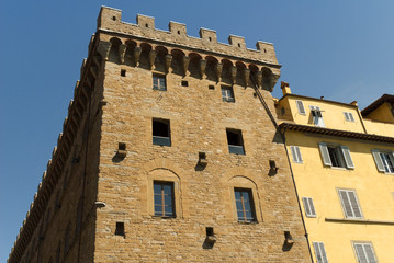 Canvas Print - Fortified Building in Florence Italy