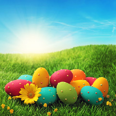 Poster - Colorful easter eggs