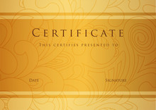 Certificate Of Completion Template. Vector