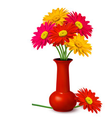 Fototapete - Bunch of flowers in a vase  Vector