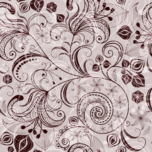 Seamless Brown Floral Pattern