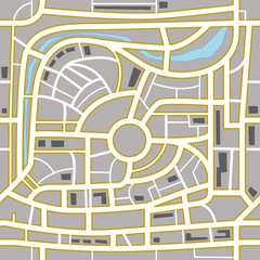 Poster - Abstract city map. Seamless background